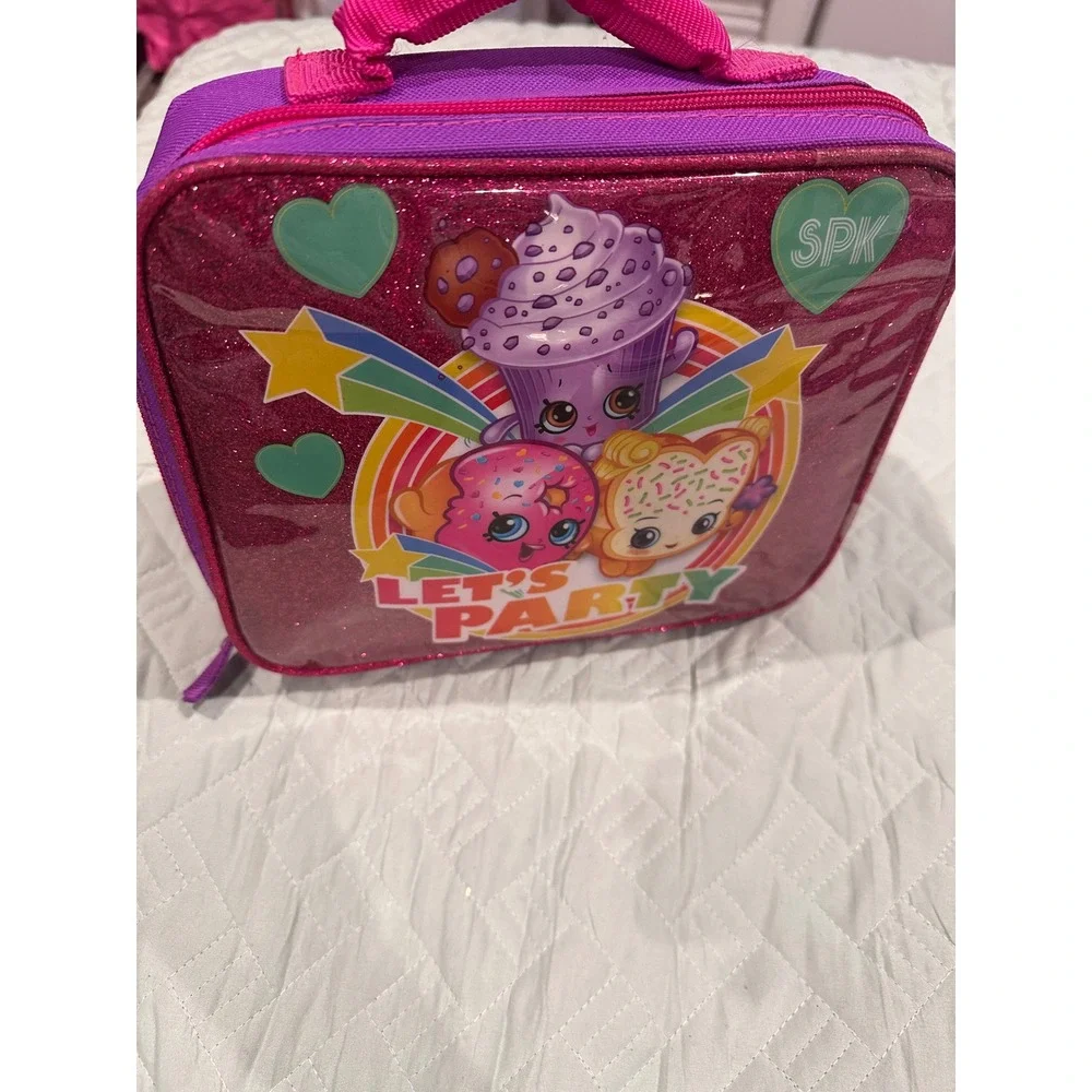 Shopkins Lets Party Pink Glitter Insulated Lunch Bag Moose Toys F17-97